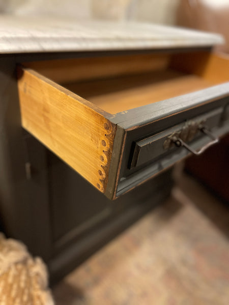 Antique Accent Cabinet with Marble Top