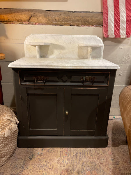 Antique Accent Cabinet with Marble Top