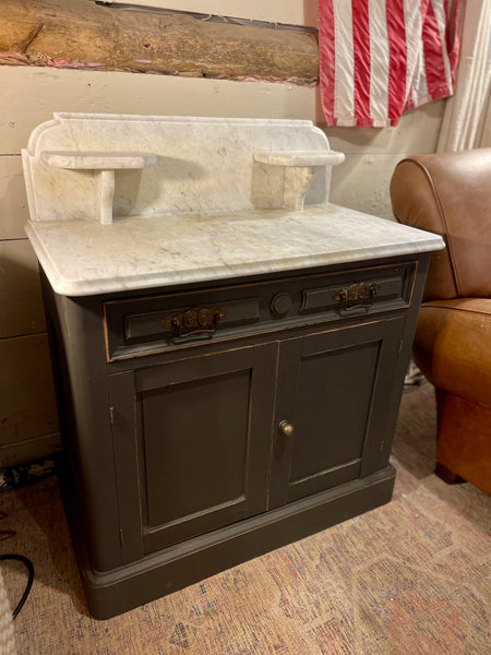 Antique Accent Cabinet with Marble Top