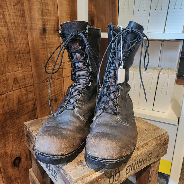 Vintage Leather Army Boots Mens Size 13