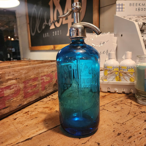 Vintage Blue Seltzer Bottle