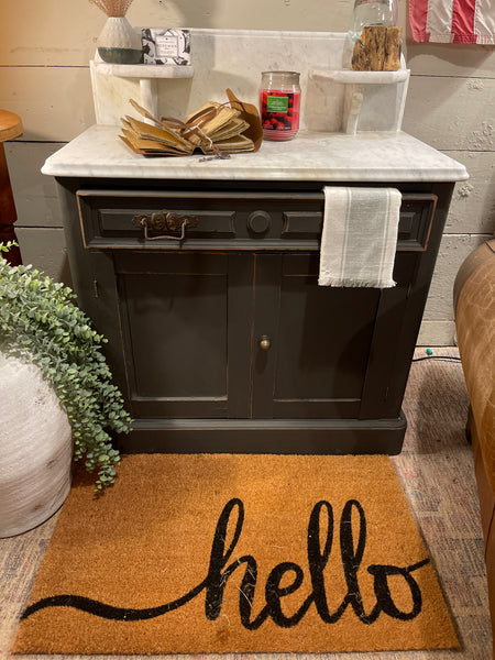 Antique Accent Cabinet with Marble Top