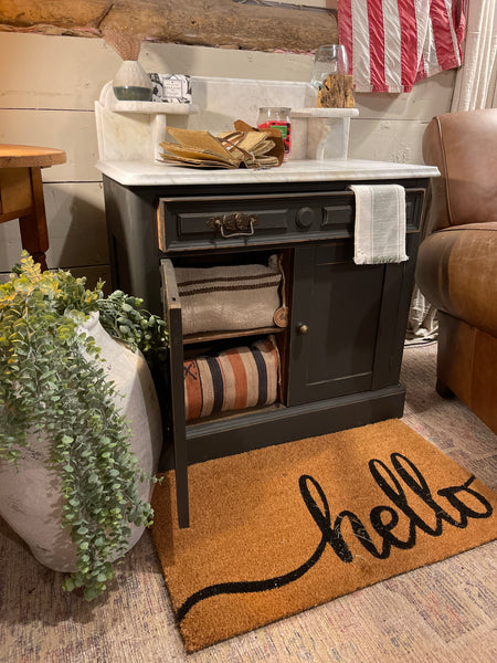 Antique Accent Cabinet with Marble Top