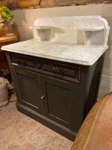 Antique Accent Cabinet with Marble Top