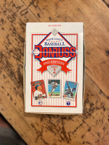 1993 Donruss Series 2 Baseball Card Box - 36 Packs, 15 Cards per Pack