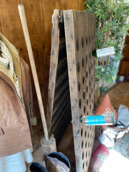 Vintage French Oak Double-Sided Riddling Rack