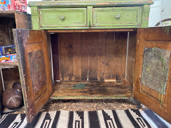 Early American Pie Safe Cabinet