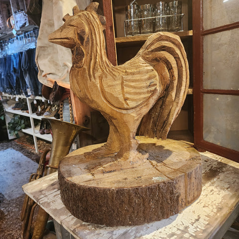 Rooster Chainsaw Tree Sculpture Art